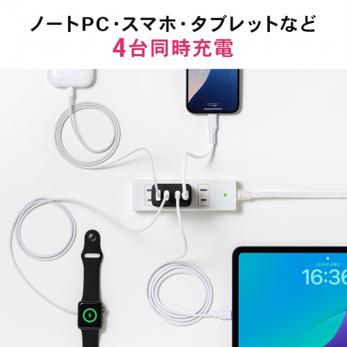 ACA-PD107BK / USB PD対応AC充電器（PD65W・C×3＋A×1）