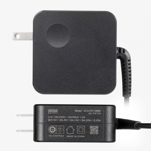 ACA-PD108BK / USB PD対応AC充電器（PD45W・Type-Cケーブル一体型）