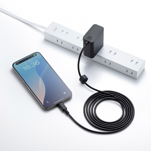 ACA-PD110BK / USB PD対応AC充電器（PD65W・Type-Cケーブル一体型）