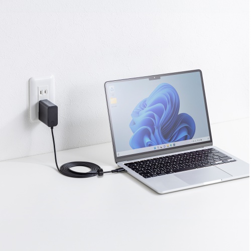 ACA-PD110BK / USB PD対応AC充電器（PD65W・Type-Cケーブル一体型）