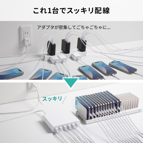 ACA-PD112 / USB PD対応AC充電器（12ポート・合計144W）