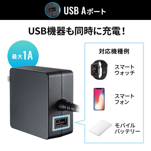 ACA-PD65BK / USB Power Delivery対応AC充電器（PD60W・TypeCケーブル一体型）