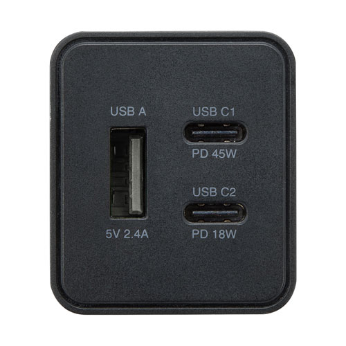 ACA-PD73BK / USB Power Delivery対応AC充電器（PD45W・GaN）