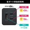 ACA-PD73BK / USB Power Delivery対応AC充電器（PD45W・GaN）