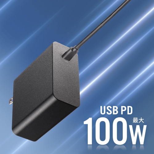 ACA-PD93BK / USB PD対応AC充電器（PD100W・Type-Cケーブル付き）