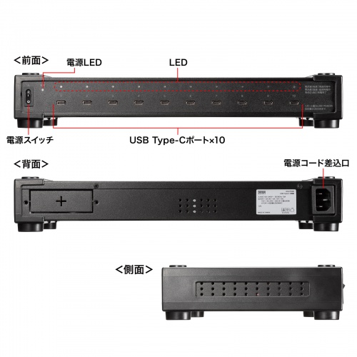 ACA-PD96 / USB PD対応AC充電器（10ポート・合計350W）