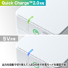 ACA-QC42MW / Quick Charge 2.0対応AC充電器（microUSBケーブル一体型・ホワイト・1.5m）