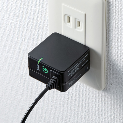 ACA-QC46CBK / Quick Charge 3.0対応AC充電器（USB Type-Cケーブル一体型・ブラック）