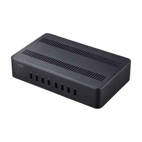 ACA-STN74BK / USB充電スタンド(8ポート・合計19.2A・高耐久タイプ)