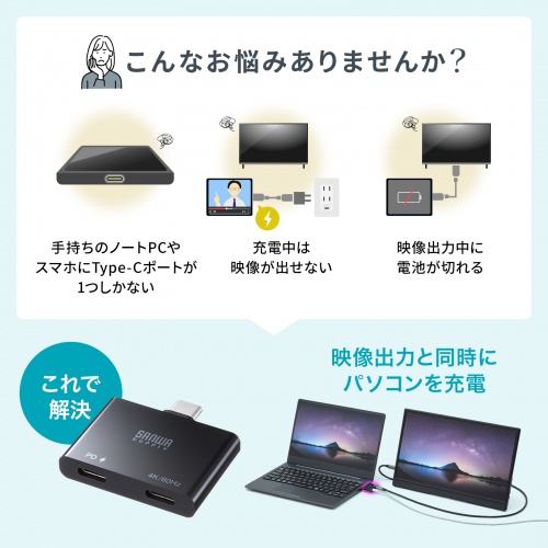 AD-ALCCPD01 / USB Type-C 拡張アダプタ（アダプタタイプ・PD対応）