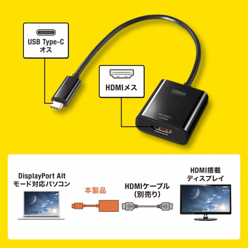 AD-ALCHDR04TK【USB Type C-HDMI変換アダプタ(4K/60Hz/HDR AD-ALCHDR04TK【USB Type C-HDMI変換アダプタ(4K/60Hz/HDR