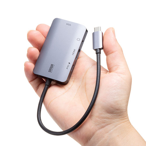 AD-ALCHV02 / USB Type-C-HDMI/VGA変換アダプタ（4K/30Hz/PD対応）