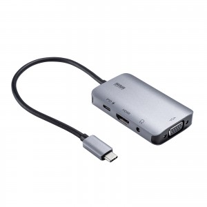 AD-ALCHV02【USB Type-C-HDMI/VGA変換アダプタ（4K/30Hz/PD