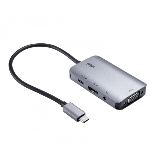 AD-ALCHV02 / USB Type-C-HDMI/VGA変換アダプタ（4K/30Hz/PD対応）
