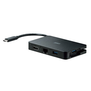 AD-ALCMH60L / USB Type-C-マルチ変換アダプタ (4K60Hz)(ブラック・14cm)
