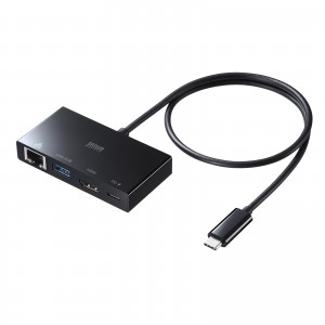 AD-ALCMHV2BK【USB Type-Cマルチ変換アダプタ】HDMIとVGAをケーブル1本 