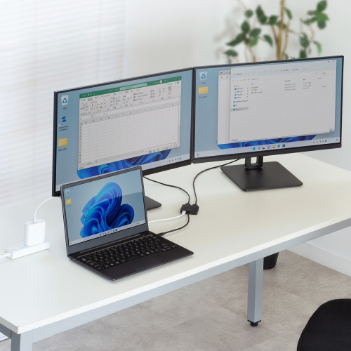 AD-ALCMST2HDPD / USB Type-CーHDMI変換アダプタ（2ポート/4K/PD対応）