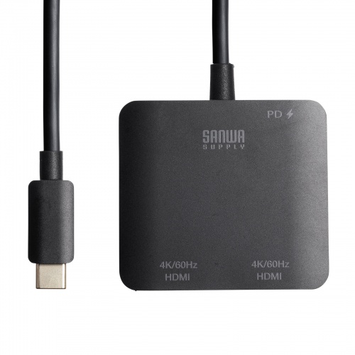 AD-ALCMST2HDPD / USB Type-CーHDMI変換アダプタ（2ポート/4K/PD対応）