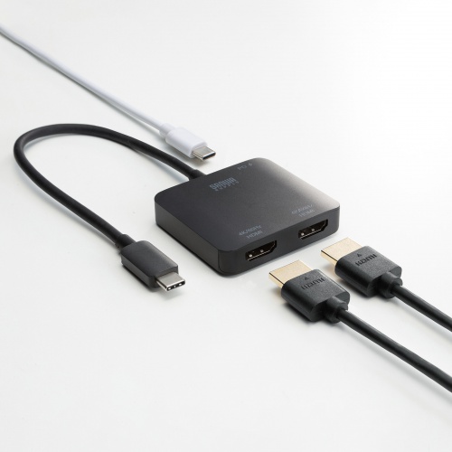 AD-ALCMST2HDPD / USB Type-CーHDMI変換アダプタ（2ポート/4K/PD対応）