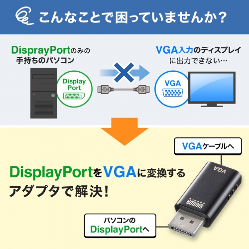 AD-DPV05 / DisplayPort-VGA変換アダプタ