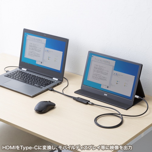 【活用例1】PC画面をモバイルモニタに出力