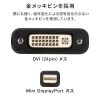 AD-MDPDVA02 / Mini DisplayPort-DVI変換アダプタ（Activeタイプ）
