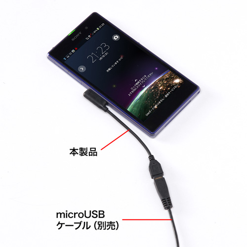 AD-USB21XP / Xperia（TM）用充電変換アダプタ（microUSB-充電端子）