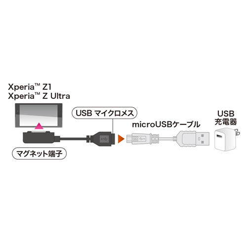 AD-USB21XP / Xperia（TM）用充電変換アダプタ（microUSB-充電端子）