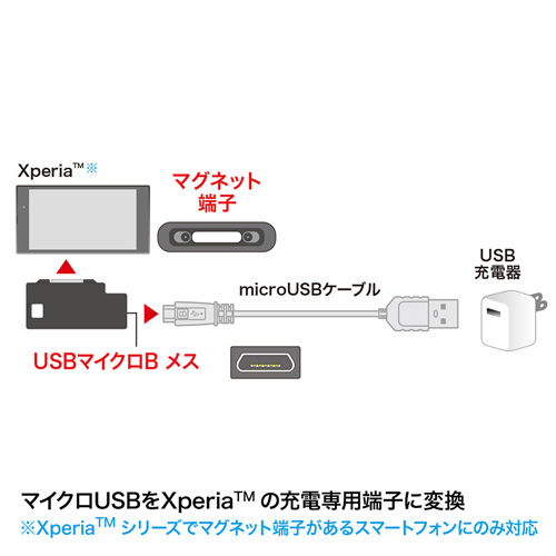 AD-USB22XP / Xperia（TM）用充電変換アダプタ（microUSB-充電端子・ブラック）