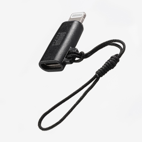AD-USB30LCFBK / USB Type-C to Lightning変換アダプタ（MFi認証・ストラップ付き・ブラック）