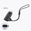 AD-USB30LCFBK / USB Type-C to Lightning変換アダプタ（MFi認証・ストラップ付き・ブラック）