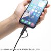 AD-USB30LCFBK / USB Type-C to Lightning変換アダプタ（MFi認証・ストラップ付き・ブラック）
