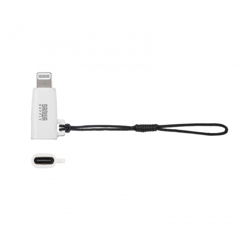 AD-USB30LCFW / USB Type-C to Lightning変換アダプタ（MFi認証・ストラップ付き・ホワイト）