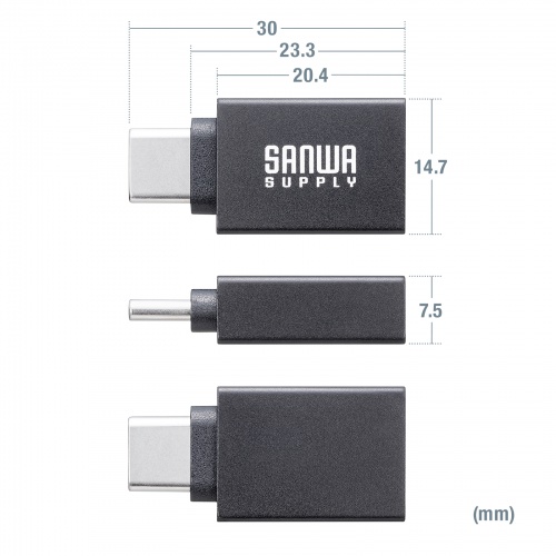 AD-USB31CAF / USB5Gbps Type-C変換アダプタ（AtoC・アルミコネクタ）
