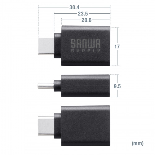 AD-USB32CAF / USB5Gbps Type-C変換アダプタ（AtoC・樹脂コネクタ）