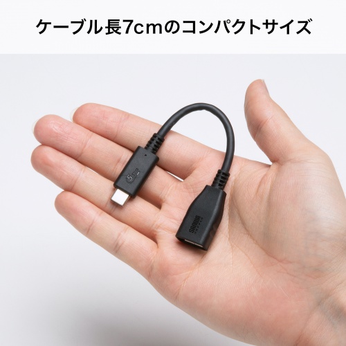 AD-USB33CAF / USB 5Gbps Type-C変換ケーブル（AtoC・7cm・USB-IF認証品）