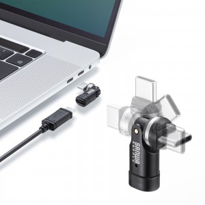 コネクタがくるっと540度回転して向きを気にせず使えるType-Cアダプタを発売