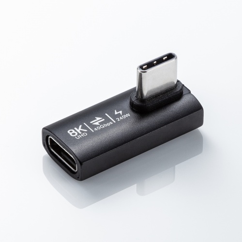 AD-USB36CCFLT / Type-C変換アダプタ(CtoC・L字縦挿し・40Gbps・240W)