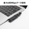 AD-USB37CAFBK / USB2.0 Type-C変換アダプタ（AtoC・540度回転）