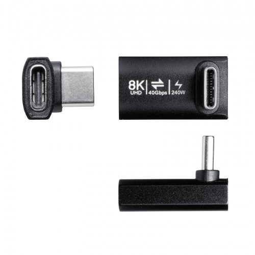 AD-USB38CCFL / Type-C変換アダプタ（CtoC・L字垂直・40Gbps・240W）