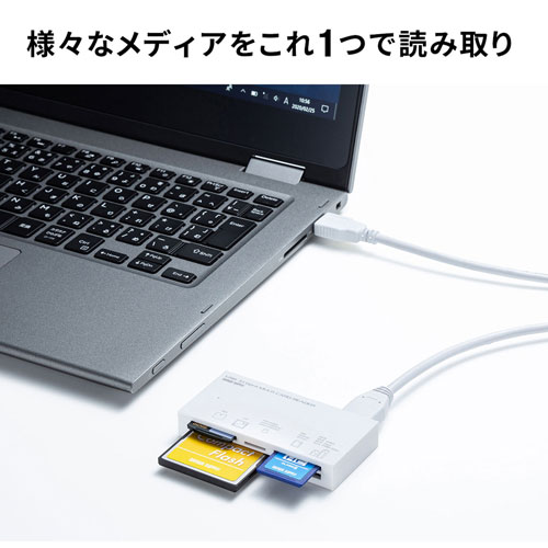 ADR-3ML50W / USB3.1 マルチカードリーダー（ホワイト）