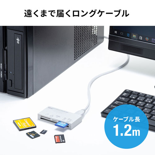 ADR-3ML50W / USB3.1 マルチカードリーダー（ホワイト）