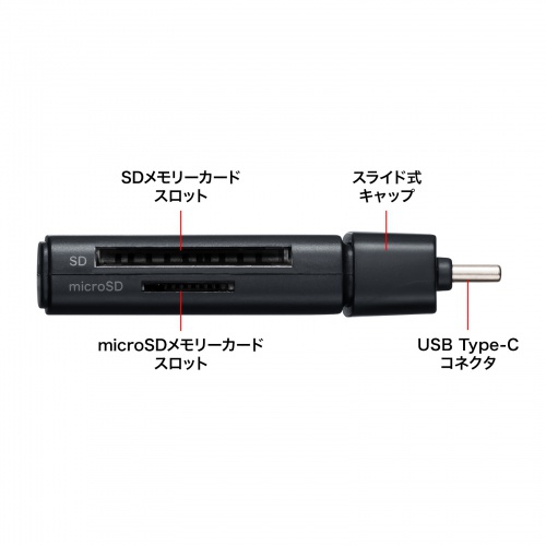 ADR-5TCMSD1BK / USB 5Gbps Type-C カードリーダー