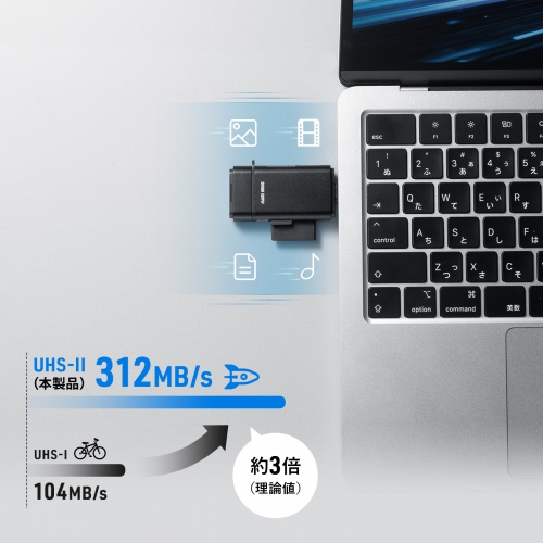 ADR-5TCMSD2BK / UHS-II対応 USB Type-C カードリーダー