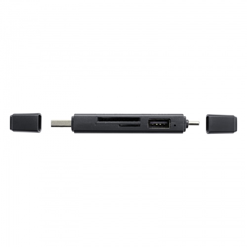 ADR-5TCMSD5BK / USB Type-C ＆ USB-A両対応 直挿しSD/microSDカードリーダー（USBポート付き）