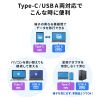 ADR-5TCMSD5BK / USB Type-C ＆ USB-A両対応 直挿しSD/microSDカードリーダー（USBポート付き）