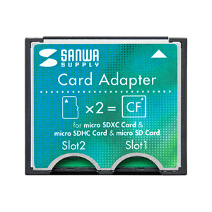 ADR-MCCF2【microSD用CF変換アダプタ】microSDカードを2枚挿入して1枚