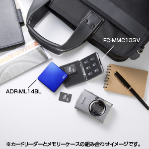 ADR-ML13MBL / USB2.0 カードリーダー（マットメッキブルー）