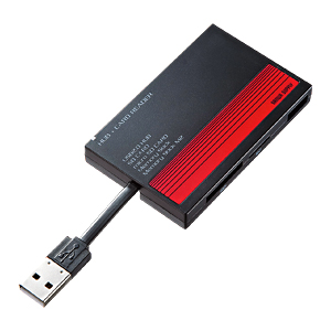 ADR-ML8HR / USB2.0HUB付きカードリーダー（レッド）