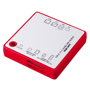 ADR-MLT15R / USB2.0 マルチカードリーダライタ(レッド)